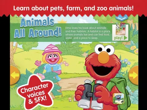 Ảnh chụp màn hình của Elmo's Animals: A Sesame Street S'More App iPad 