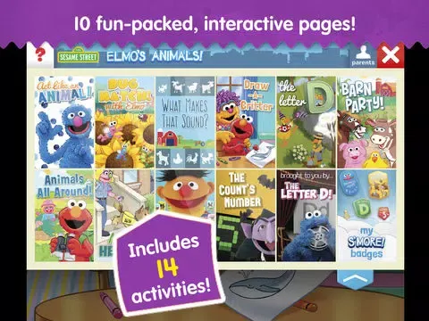 Ảnh chụp màn hình của Elmo's Animals: A Sesame Street S'More App iPad 