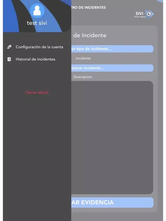 Zrzuty ekranu Sistema Vigilante SIVI iPad 