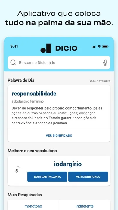 Tangkapan skrin Dicionário de Português Dicio