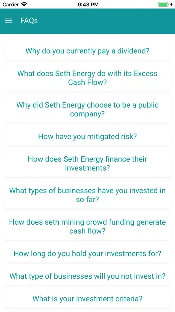 Capturas de tela do Seth Mining Crowd Funding