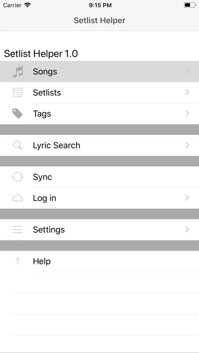 Setlist Helper应用截图