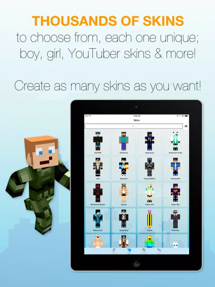 Best Skins Creator Pro - for Minecraft PE & PC iPad 應用截圖