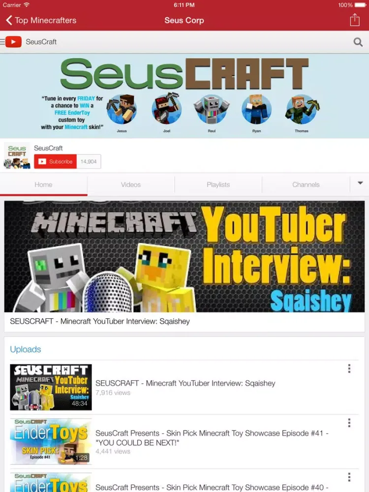 Screenshot di Top Gamers of Minecraft - YouTube Channel Stats and Rankings for YouTubers iPad 