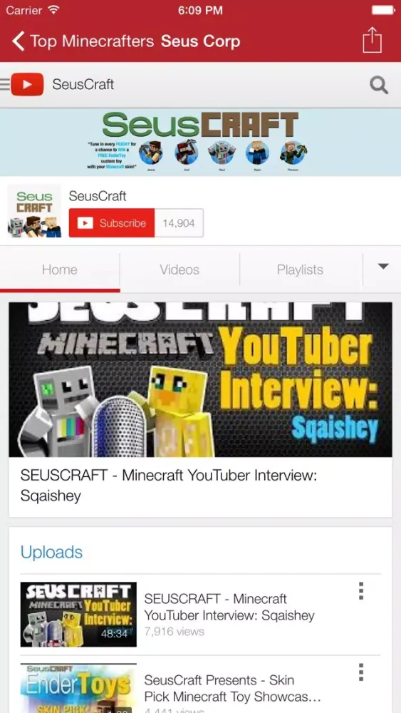 Screenshot di Top Gamers of Minecraft - YouTube Channel Stats and Rankings for YouTubers