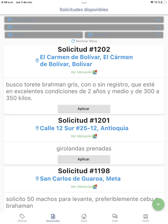 Mercado Ganadero SEV iPad 应用截图