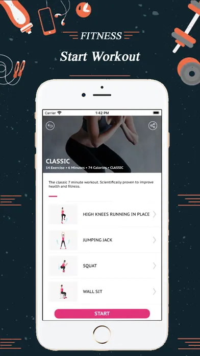 Tangkapan skrin 7 min Workout : at Home