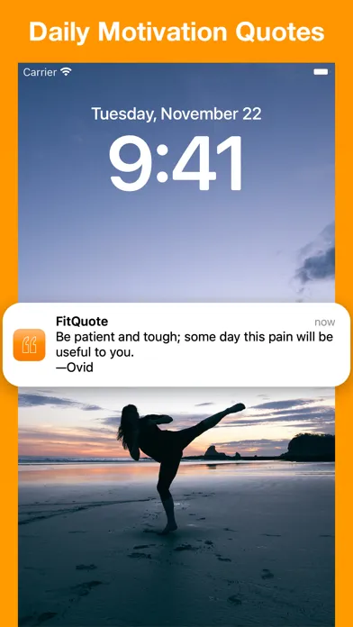 Capturas de tela do FitQuote — Motivation Quotes