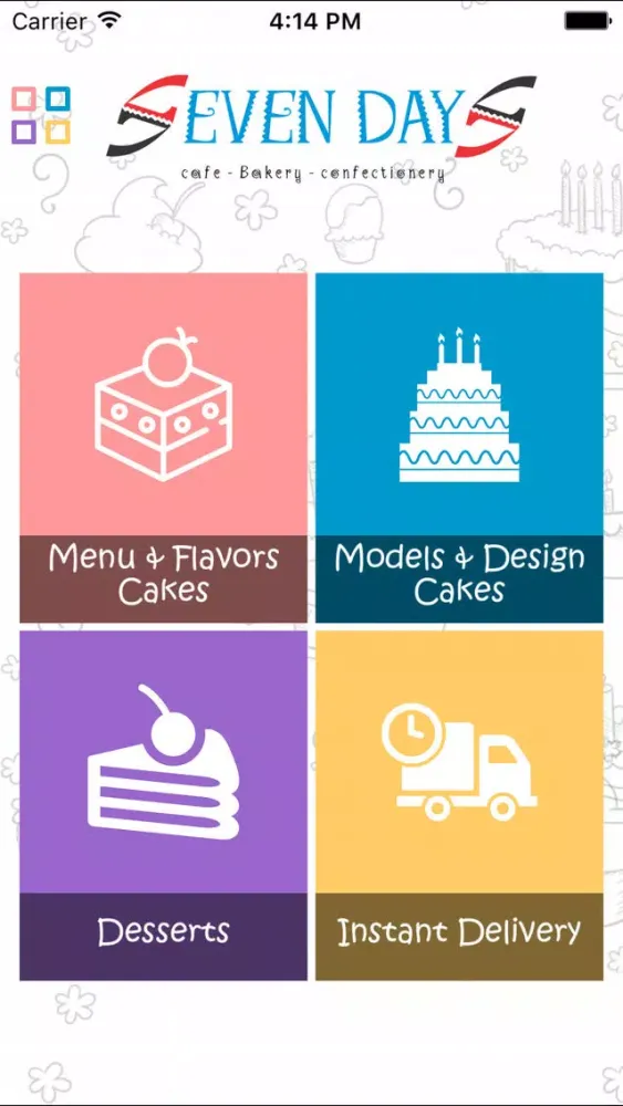 Capturas de tela do SevenDays Cakes