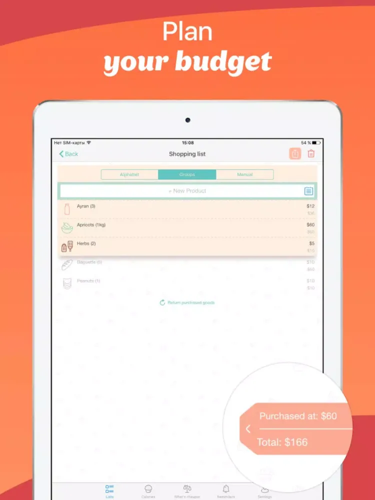 Tangkapan layar Avocadolist Shopping List, Family Grocery Lists iPad 