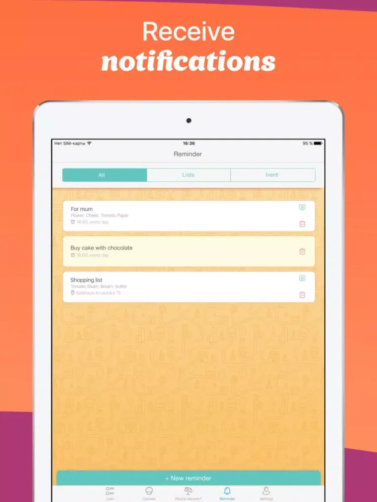 Tangkapan layar Avocadolist Shopping List, Family Grocery Lists iPad 