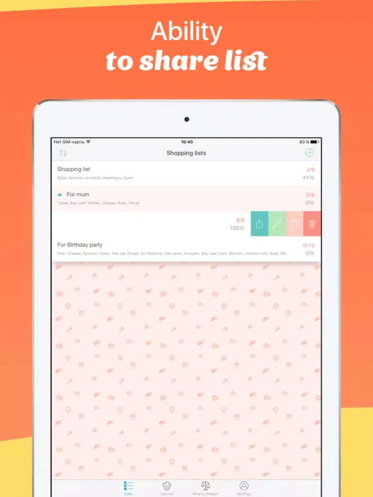 Tangkapan layar Avocadolist Shopping List, Family Grocery Lists iPad 
