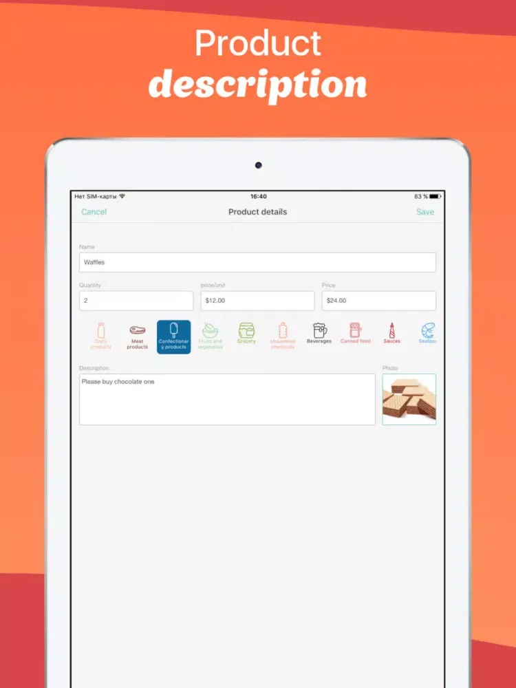 Tangkapan layar Avocadolist Shopping List, Family Grocery Lists iPad 