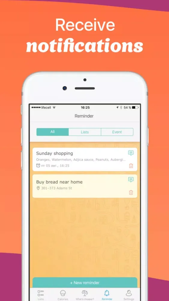 Tangkapan layar Avocadolist Shopping List, Family Grocery Lists
