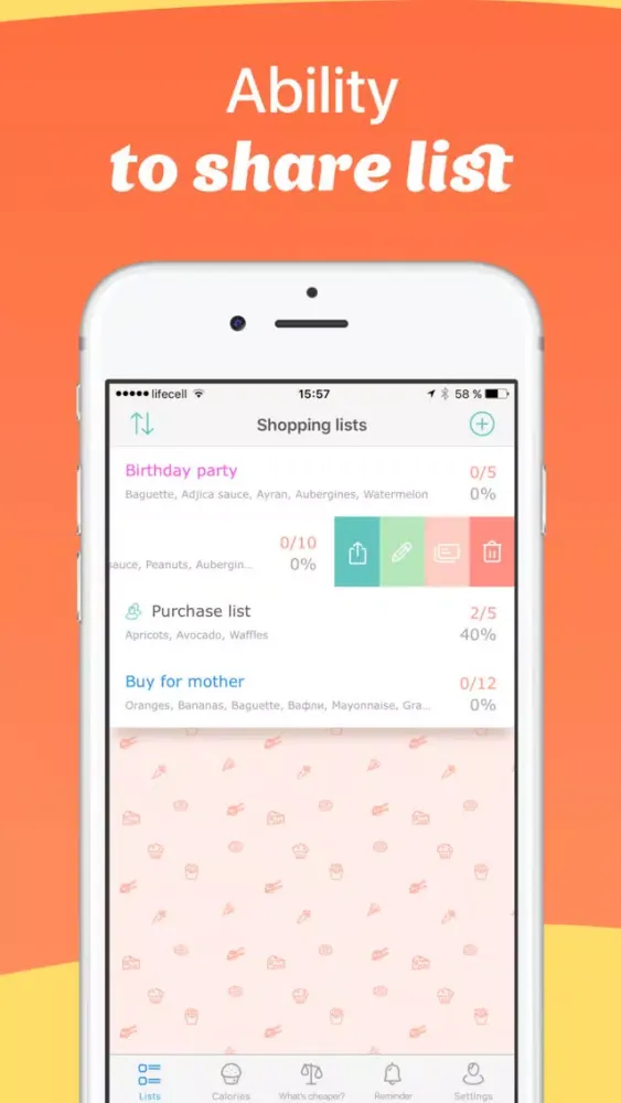 Tangkapan layar Avocadolist Shopping List, Family Grocery Lists