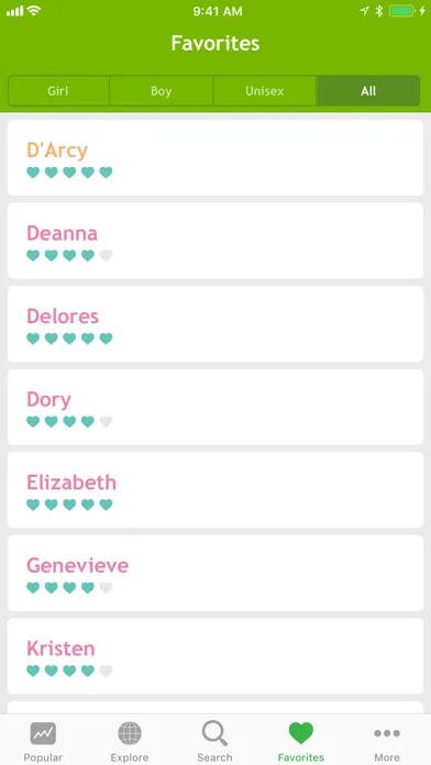 Capturas de tela do Baby Names ‎