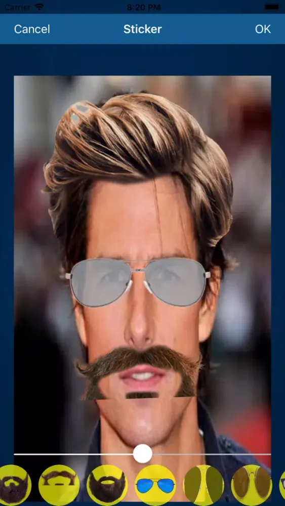 Tangkapan skrin Men Beard & Hairstyle Editor
