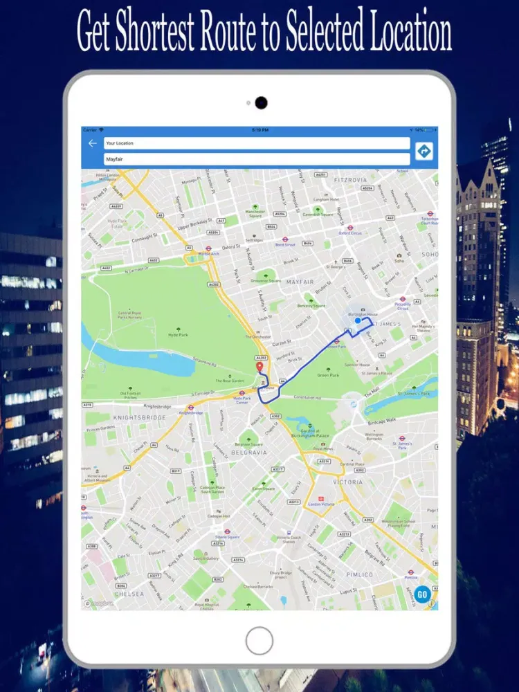 Ảnh chụp màn hình của GPS Route Finder – Route Maps iPad 