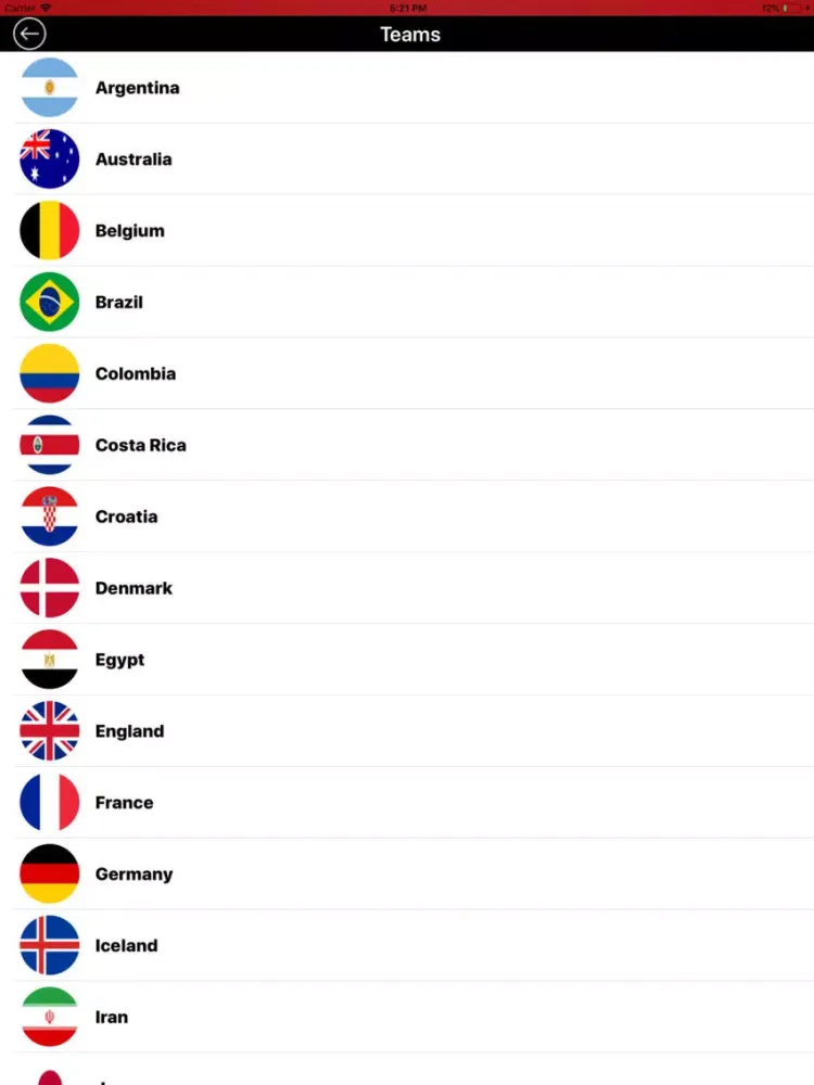 Football WC Schedule 2018 iPad  স্ক্রিনশট