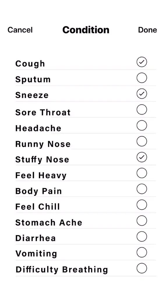 Tangkapan skrin Body Temperature Tracker Fever
