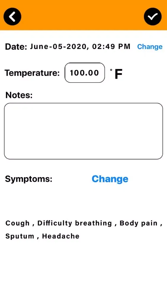 Tangkapan skrin Body Temperature Tracker Fever