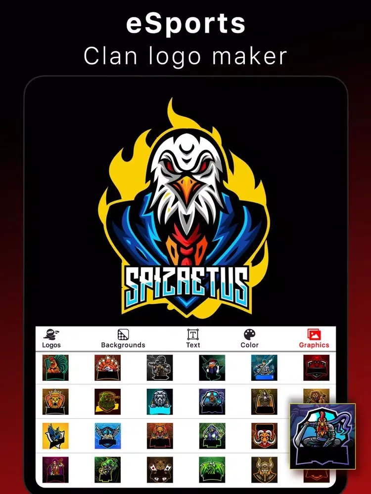 Logo Gaming Clan Esports Maker iPad 应用截图