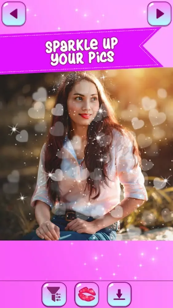 Tangkapan skrin Sparkle Light Glitter Editor