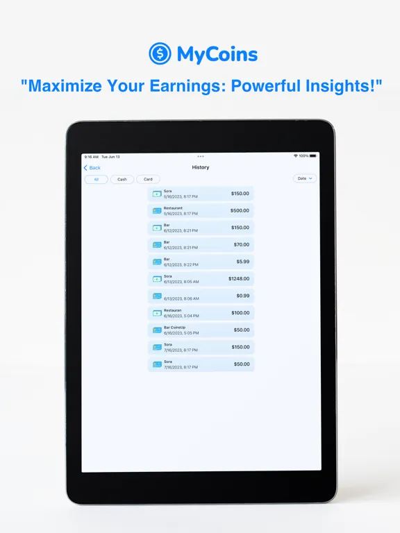 My Coins - your tips tracker! iPad 应用截图