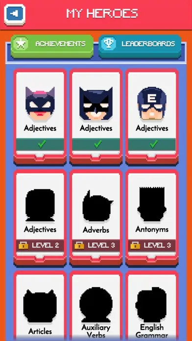 Capturas de tela do English Heroes