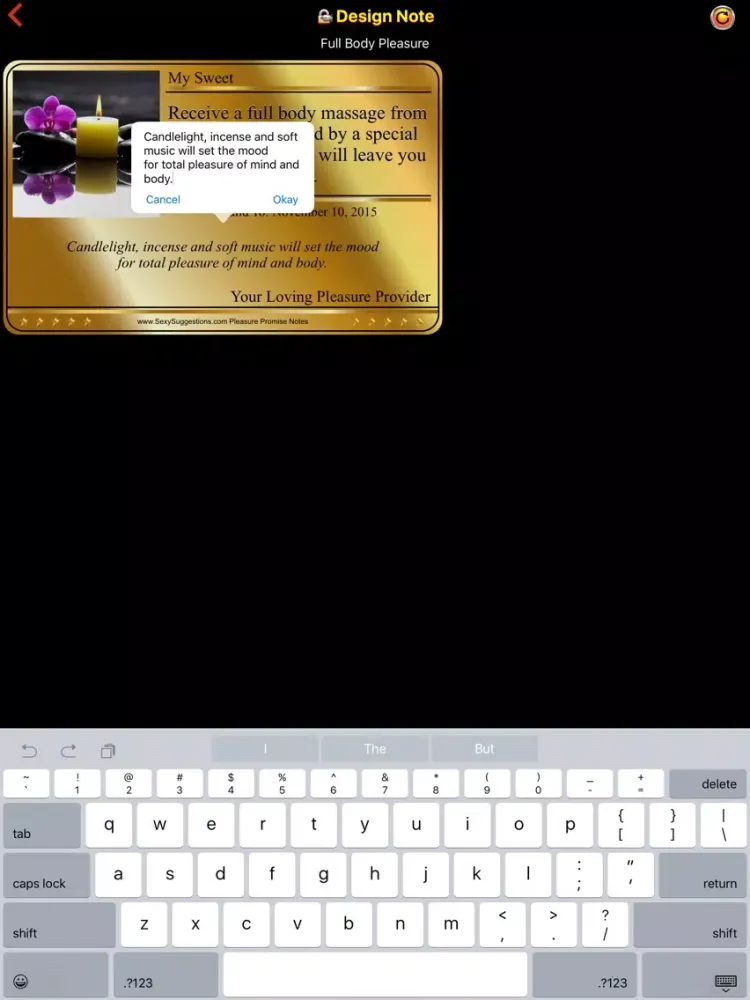 Capturas de pantalla de Pleasure Promise Notes iPad 