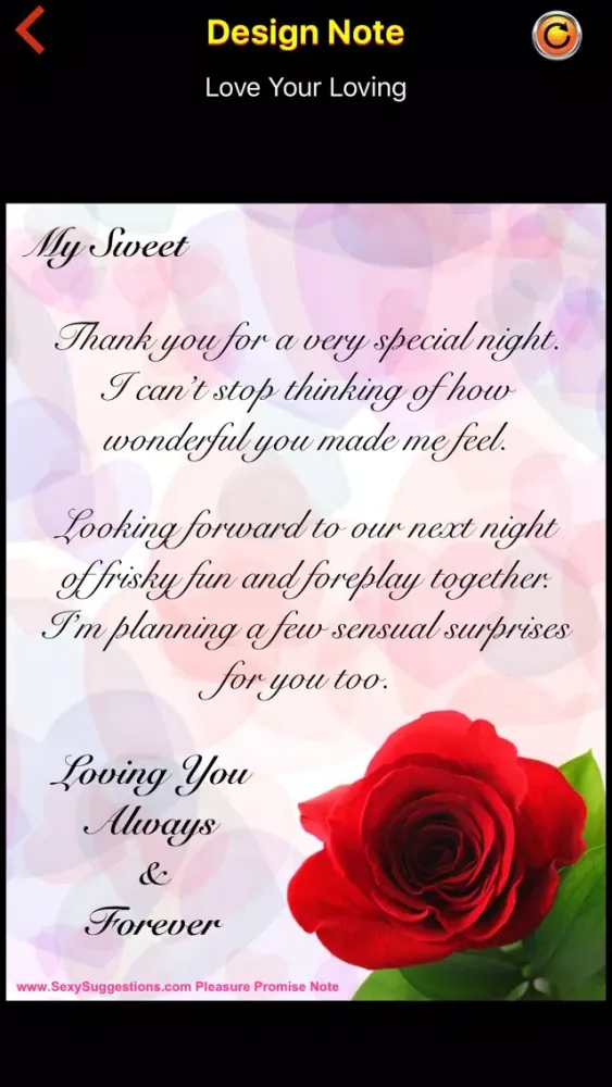 Capturas de pantalla de Pleasure Promise Notes