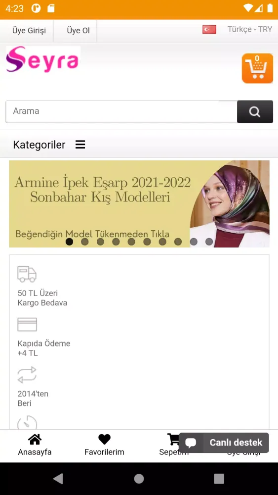 Seyra Eşarp Ekran Görüntüleri