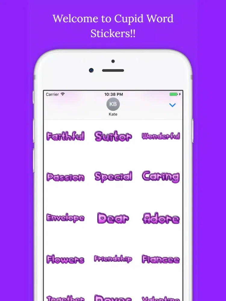 Zrzuty ekranu Cupid Word Stickers iPad 
