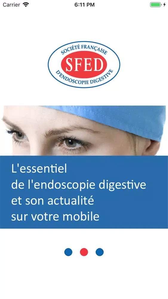 Capturas de tela do Sté Fr. Endoscopie Digestive