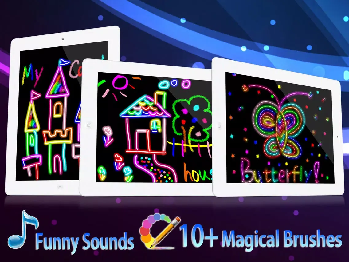 Kids Drawing HD - Free Kids Color Draw & Paint Games on Pictures iPad  Screenshots