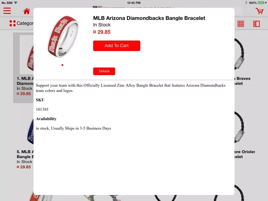 Capturas de pantalla de Sports Fan JewelrySports Fan Jewelry Online iPad 