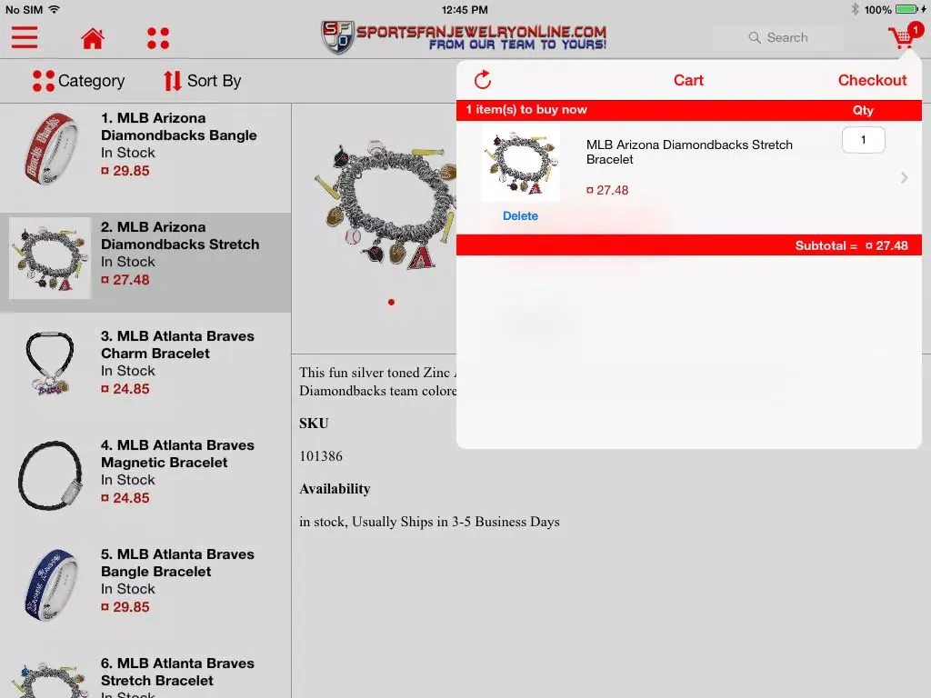 Capturas de pantalla de Sports Fan JewelrySports Fan Jewelry Online iPad 