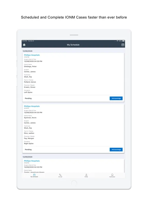 Tangkapan layar ZinniaX IONM iPad 