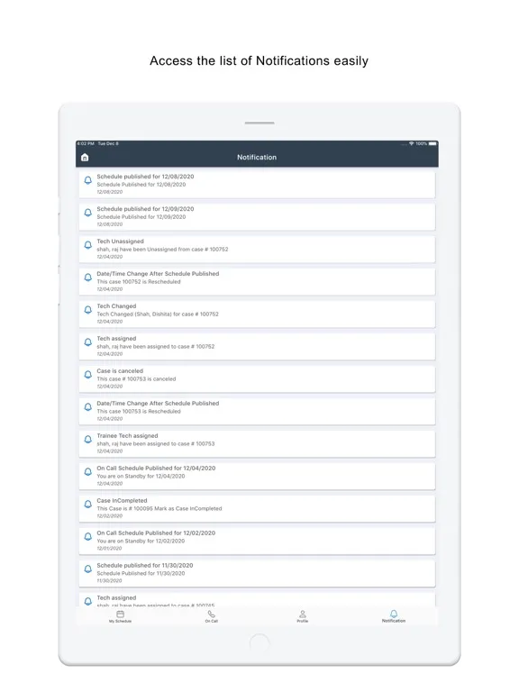 Tangkapan layar ZinniaX IONM iPad 