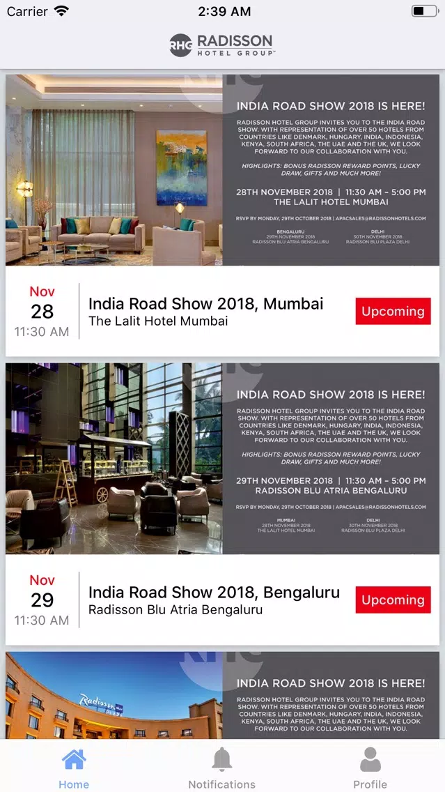 Hotels - RHG Road Show 2018 Ekran Görüntüleri