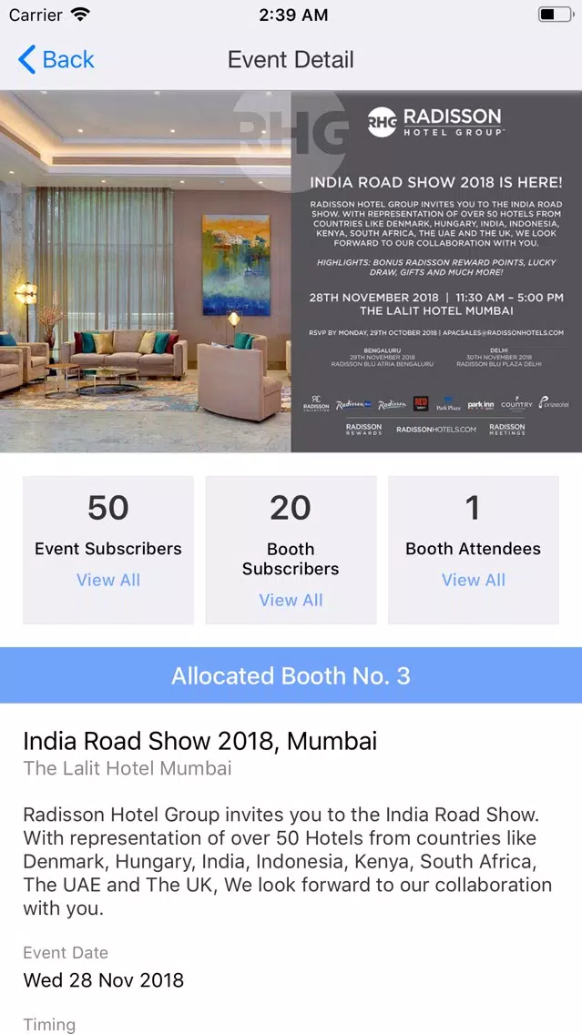 Hotels - RHG Road Show 2018 Ekran Görüntüleri