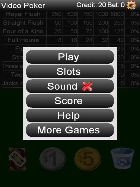 Video Poker (Lite) iPad  स्क्रीनशॉट