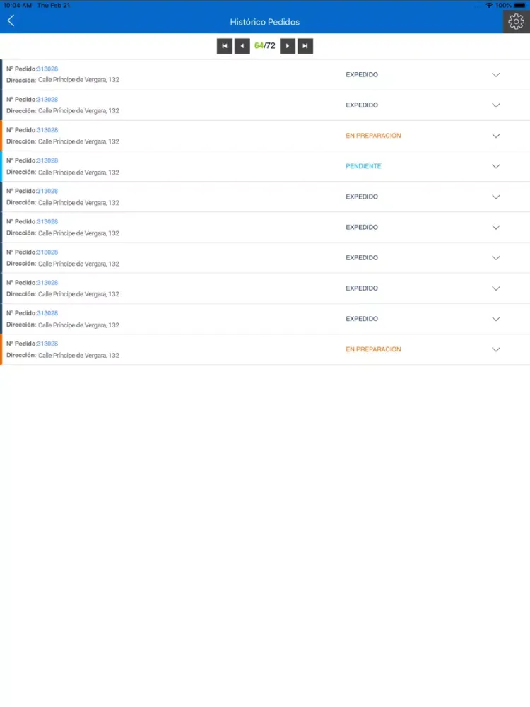 Tangkapan skrin Entregas Placo iPad 