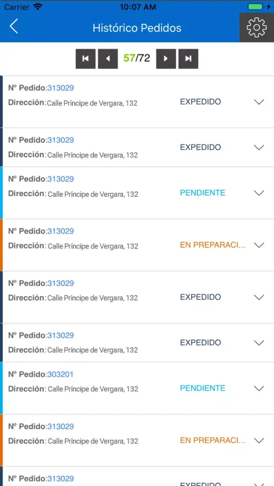 Tangkapan skrin Entregas Placo