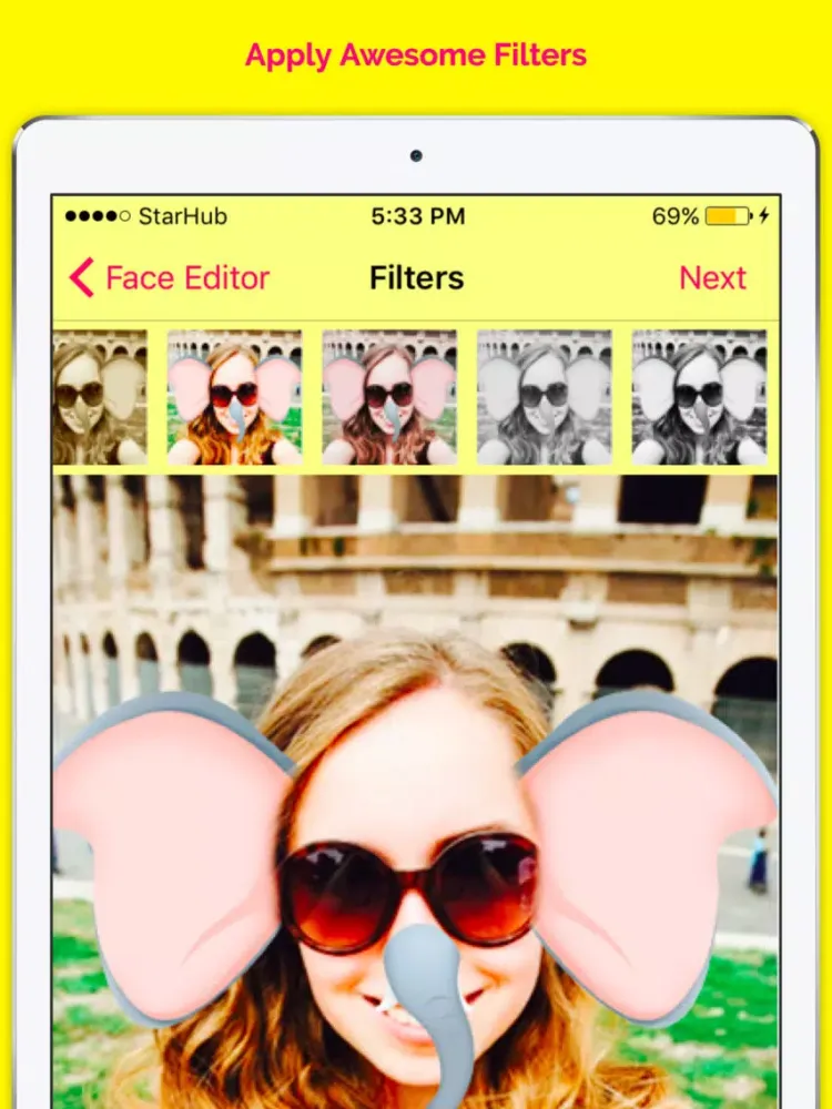 Funny Face Filters - Face Snow iPad  スクリーンショット