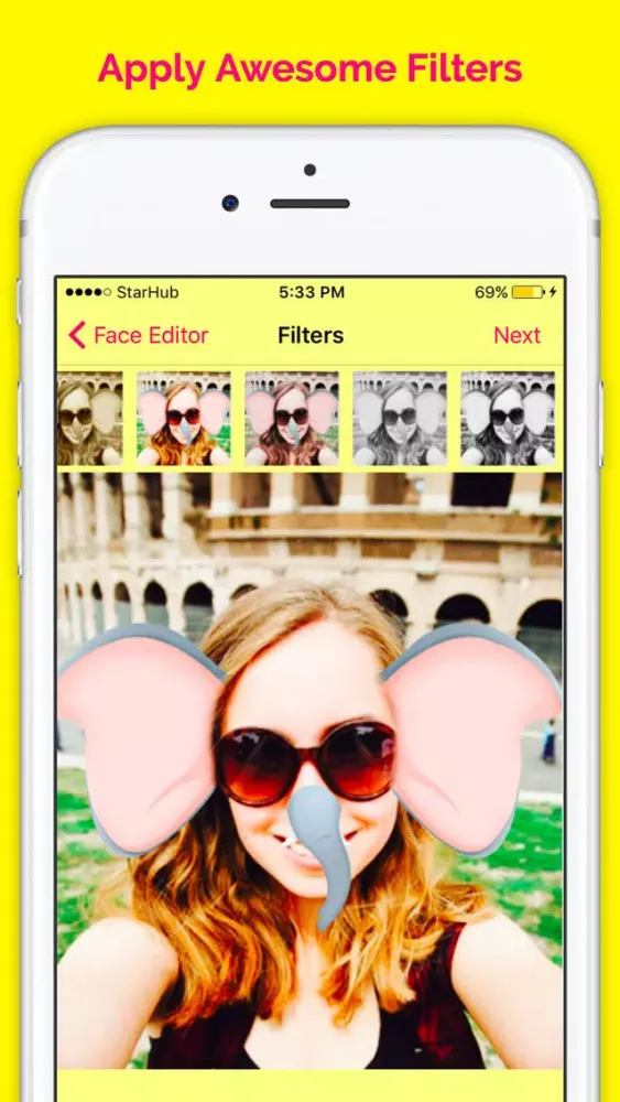 Funny Face Filters - Face Snow スクリーンショット