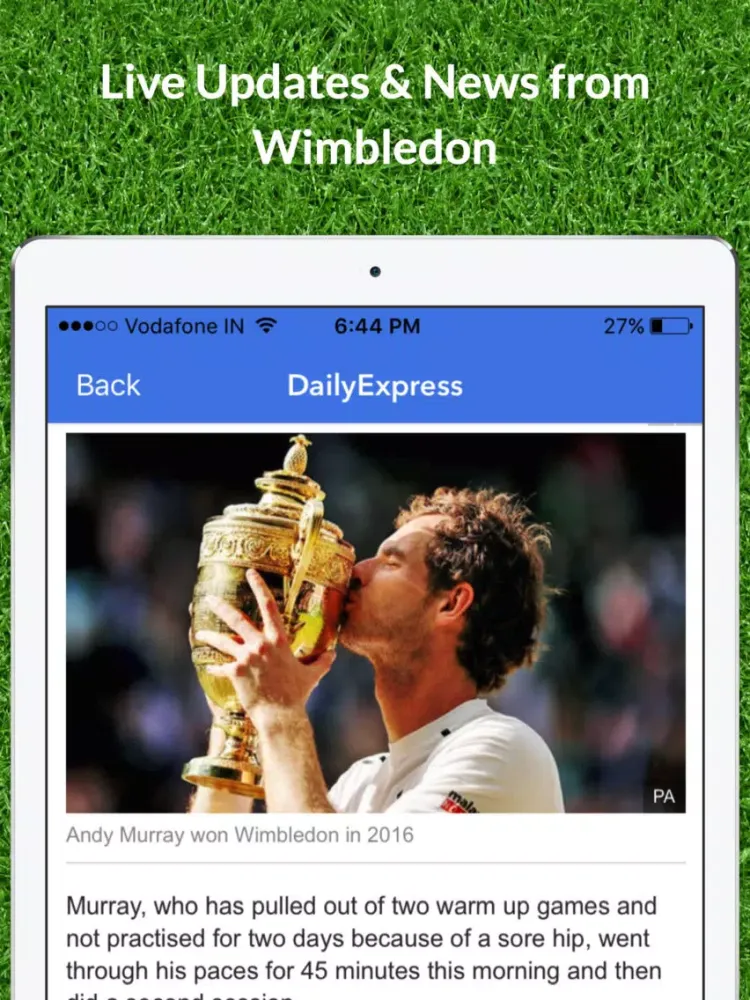 Livescore for Wimbledon 2017 Results and News App iPad  Screenshots