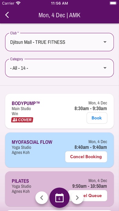 Ảnh chụp màn hình của TRUE FITNESS Singapore