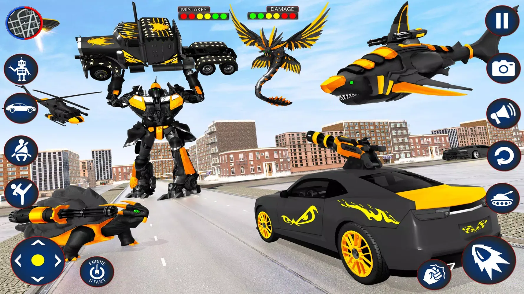 Shark Robot Car Transform Game স্ক্রিনশট