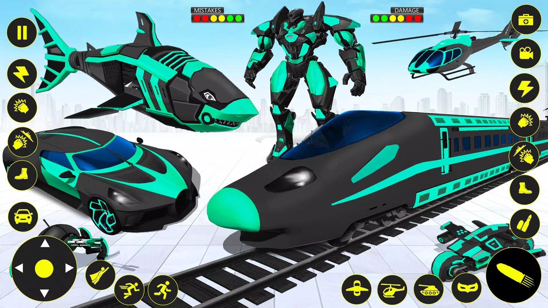Shark Robot Car Transform Game Screenshots
